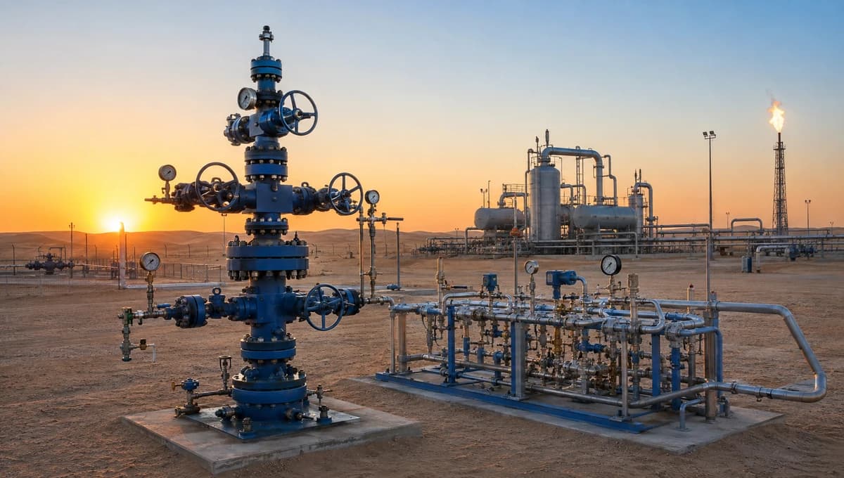 Offshore oil and gas production platform with process piping and wellhead equipment
