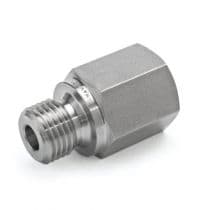 Female to Male Adapter, St. St. 316 Pipe fitting, Adapter, Adapter, NPT to SAE/MS Straight Thread Boss 1/2" x 3/416" by HAM-LET