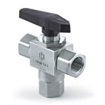 H6800 Series, 3 Piece 3 Port Pattern SS Ball Valve 3/8" (IPST) by HAM-LET