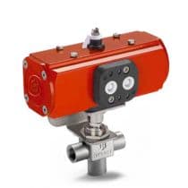 H800 - Compact, 1 Piece Actuated Ball Valve, H800 Series, SS 3 Port Ball Valve, Medium Size 1/4"-TA2TS by HAM-LET