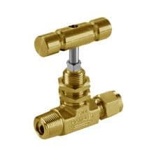 H300U Series, Angled Pattern SS Needle Valve 1/4" (M) by HAM-LET