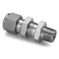 BULKHEAD MALE CONNECTOR, St.St. 316 Bulkhead Male Connector, Let-Lok® Bulkhead Male Connector 6mm x 1/4" by HAM-LET