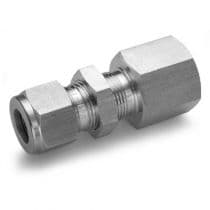 BULKHEAD FEMALE CONNECTOR, St.St. 316 Bulkhead Female Connector, Let-Lok® Bulkhead Female Connector 3/8" x 1/4" by HAM-LET