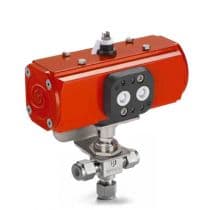 H800 - Compact, 1 Piece Actuated Ball Valve, H800 Series, SS 3 Port Ball Valve, Small Size 1/4"-TA2T by HAM-LET