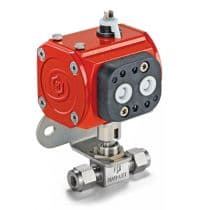 H800 - Compact, 1 Piece Actuated Ball Valve, H800 Series, SS 3 Port Ball Valve, Small Size 6mm-A1O by HAM-LET