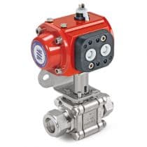 H500 - 3 Piece Actuated Ball Valve,, Three Piece SS Ball Valve, 1" 1"-A4O by HAM-LET