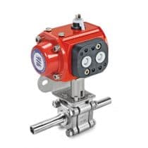 H500 - 3 Piece Actuated Ball Valve,, Three Piece SS Ball Valve 3/4"-A2C by HAM-LET
