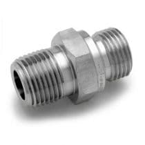 Hex NPT to PSPP, St. St. 316 Pipe Fitting, Hex Nipple, Hex Nipple, Male NPT to Male BSPP 3/8" (OC) by HAM-LET