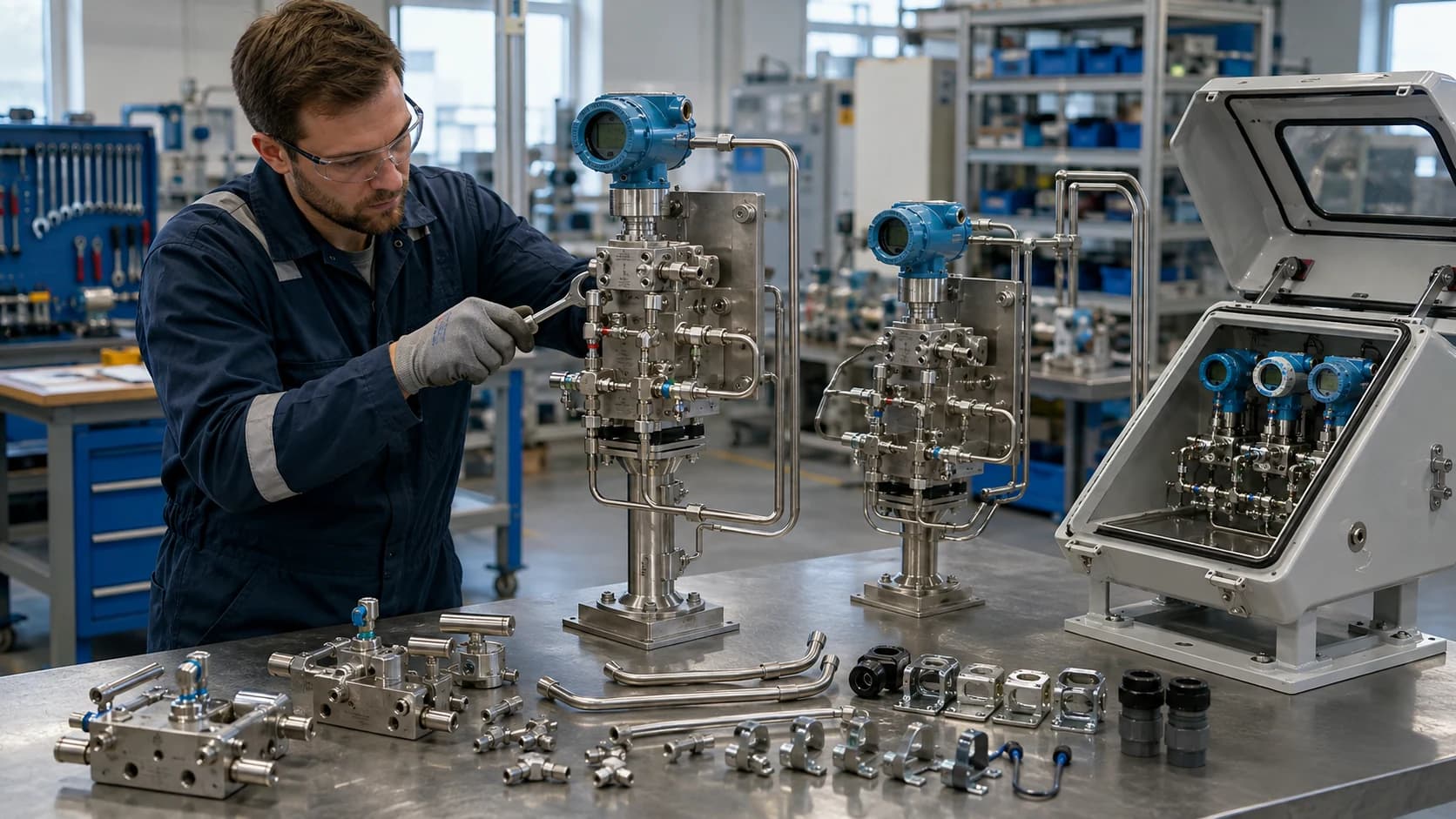 Instrumentation hook-up and interconnect components