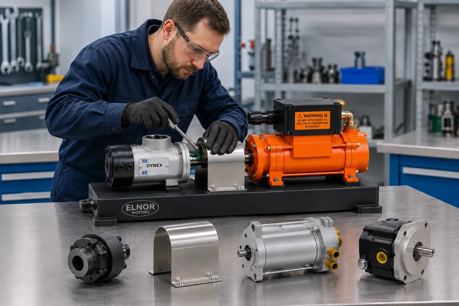 Integrated explosion-protected motor-pump package