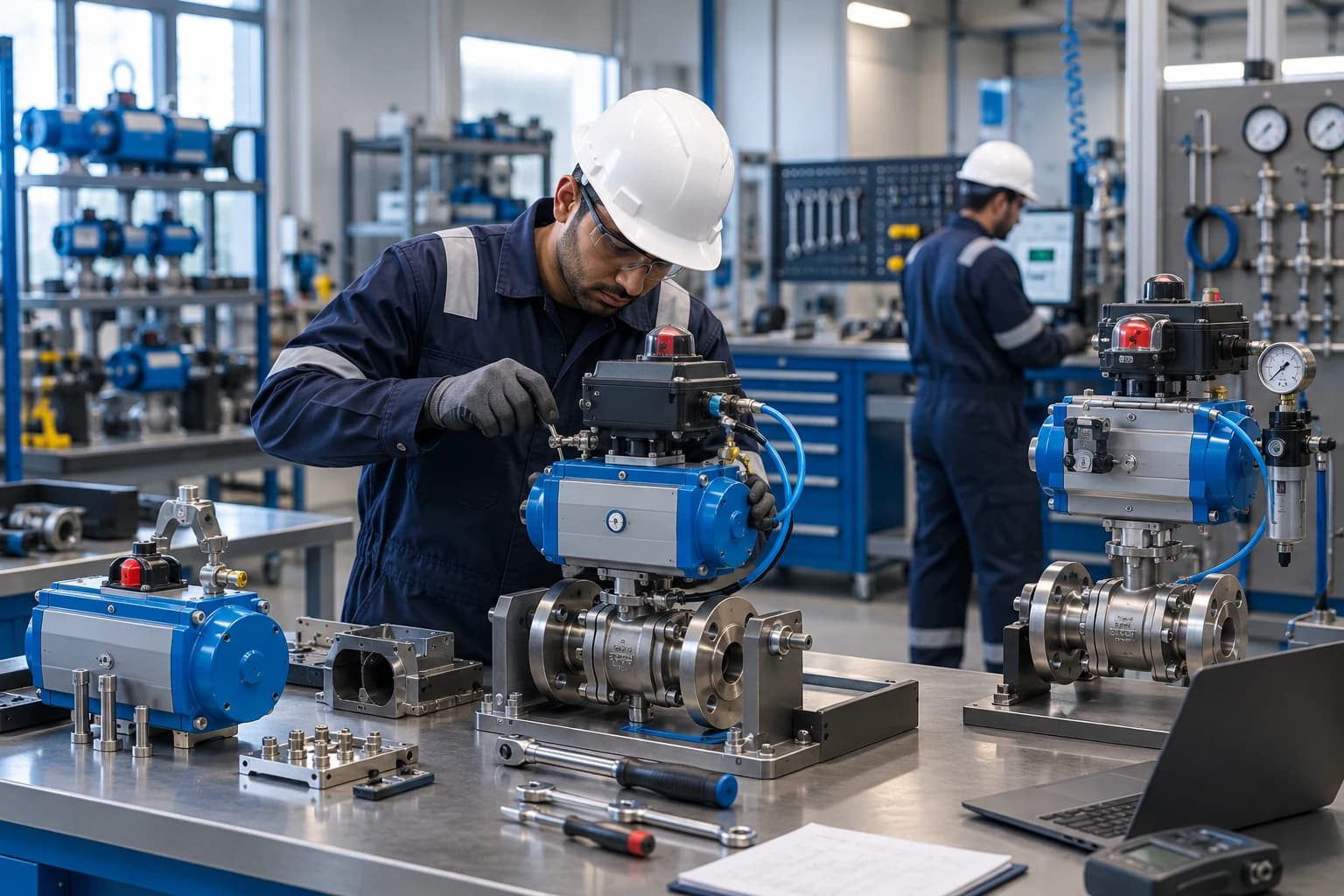Valve actuation assembly and testing
