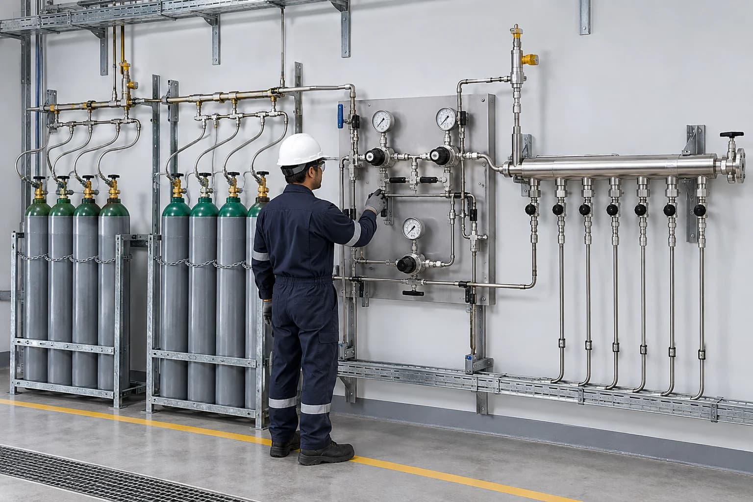 Gas distribution and pressure-control equipment